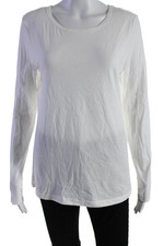 Camiseta orgánica John Patrick para mujer manga larga cuello redondo blanca talla grande segunda mano  Embacar hacia Mexico