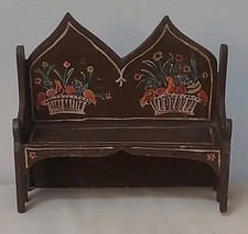 Banco vintage para casa de bonecas pintado à mão madeira jardim antigo comprar usado  Enviando para Brazil