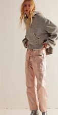 Jeans Free People Moxie metálico cano baixo gravata corda chiclete rosa 28 novo com etiquetas comprar usado  Enviando para Brazil