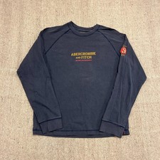 Camisa masculina vintage Abercrombie & Fitch azul média década de 1990 manga longa comprar usado  Enviando para Brazil