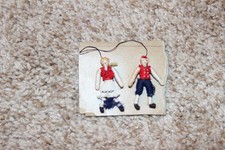 Boneca miniatura vintage de casal de fios feita à mão homem mulher 1 1/2" comprar usado  Enviando para Brazil