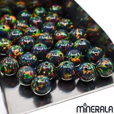 Usado, FIRE BLACK SINTÉTICO CRIADO EM LABORATÓRIO OPALA BROCA COMPLETA CONTAS REDONDAS 3mm-10mm WP027B5 comprar usado  Enviando para Brazil