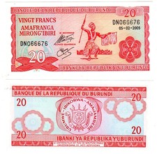 Burundi billet francs d'occasion  Paris I