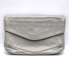 Bolsa feminina de couro prata/cinza estilo envelope forro de veludo 9x5,5 pol. comprar usado  Enviando para Brazil