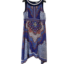Vestido Studio One 22W plus size estampa azul gola redonda enfeitada forrado de chiffon comprar usado  Enviando para Brazil
