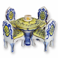 Conjunto de jantar vintage para casa de bonecas mesa de porcelana 4 cadeiras estilo provincial francês 1:12 comprar usado  Enviando para Brazil