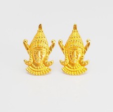 Brincos raros vintage de metal tom dourado tailandês Bali com clipe de cabeça por Ronnie Livia comprar usado  Enviando para Brazil