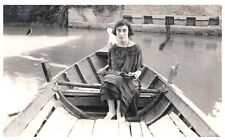 CARTÃO POSTAL FOTO REAL SENHORA COM GUARDA-CHUVA NO BARCO. VINTAGE 1925 RPPC*A29, usado comprar usado  Enviando para Brazil