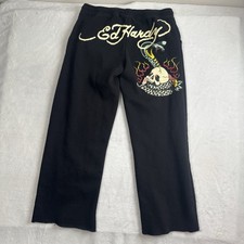 Usado, Calça de moletom Y2K Ed Hardy preta lã caveiras cobras masculina grande comprar usado  Enviando para Brazil