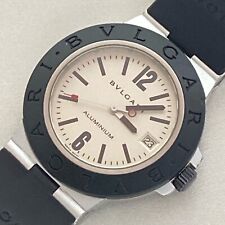 [Perto de Estado Perfeito+] BVLGARI Alumínio AL38A 38mm Mostrador Branco Relógio Automático Masculino O956 comprar usado  Enviando para Brazil