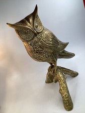 Decoração maciça de coruja de latão MCM vintage 18 pol. RARA (B1) comprar usado  Enviando para Brazil