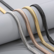 Collar de cadena de serpiente plana joyería para hombres mujeres plata oro negro color metal segunda mano  Embacar hacia Mexico