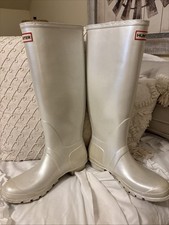 Botas de chuva brancas altas Hunter 8 comprar usado  Enviando para Brazil