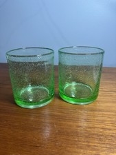 Conjunto de 2 copos de vidro bolha reciclado semente verde duplo antiquado Rocks comprar usado  Enviando para Brazil