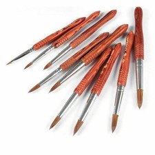 Usado, #8-18 Escova de unhas de acrílico Kolinsky cabeça redonda frisada para ferramenta de pó de manicure comprar usado  Enviando para Brazil