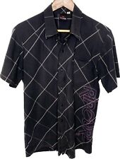 Camisa masculina Ripcurl grande listrada preta botão para cima vintage Y2K surf comprar usado  Enviando para Brazil