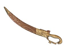 Espada de casamento indiana cerimonial indiana Talwar bainha marrom com punho de rosto de leão comprar usado  Enviando para Brazil