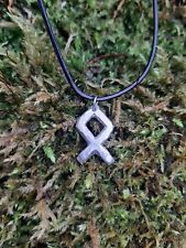 Colar Runa Viking - Estanho Fundido e Martelado - Othala/Odal - Runa Caseira comprar usado  Enviando para Brazil