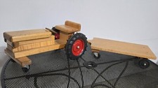 Trator agrícola grande e reboque de cama plana 1960's Community Playthings madeira de bordo comprar usado  Enviando para Brazil