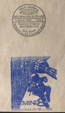Lançamento GEMINI 8 com prestígio azul oficial da NASA; centavo espacial Kennedy 16 de março de 1966 comprar usado  Enviando para Brazil