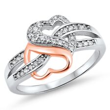 Anillo de moda infinito corazón de plata esterlina .925 enchapado en oro rosa circonio NUEVO segunda mano  Embacar hacia Argentina