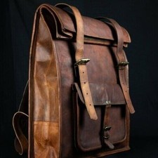 Mochila de Ombro Masculina Laptop Messenger Nova Mochila Vintage Bolsa de Couro comprar usado  Enviando para Brazil