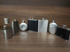 Seven hip flasks for sale  PORTH