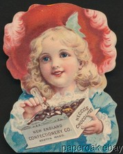 Cartão comercial 1903 Necco Chocolates From New England Confectionery Co. Die-Cut comprar usado  Enviando para Brazil