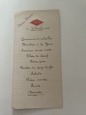 Menu ancien 1925 d'occasion  Saint-Omer