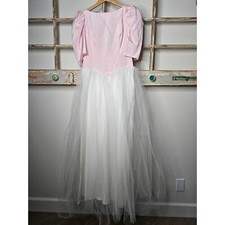 Vestido princesa rosa vintage anos 80 laço aberto nas costas feminino tamanho médio comprar usado  Enviando para Brazil