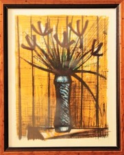 Bernard Buffet - flowers - Litografia vintage originale - 1967 - con cornice., usado comprar usado  Enviando para Brazil