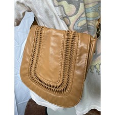Bolsa tiracolo vintage anos 70 couro sintético marrom tecido boho aba frontal comprar usado  Enviando para Brazil