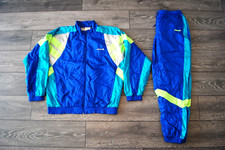 ADIDAS VINTAGE RETRÔ TERNO DE PISTA COMPLETA JAQUETA TOP e CALÇA MULTICOLORIDA D8 NÁILON, usado comprar usado  Enviando para Brazil