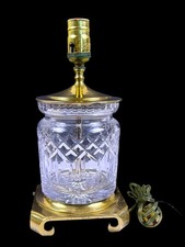 Usado, Abajur de mesa vintage cristal Waterford Lismore barril frasco de biscoito latão MCM comprar usado  Enviando para Brazil