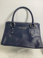 ARMANI JEANS CLÁSSICA ESTRUTURADA BOLSA ESCOLAR EM PVC AZUL HTF ENVIO DE FL EUA comprar usado  Enviando para Brazil