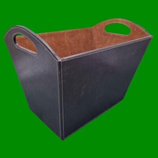 Cesta de armazenamento de carregador de couro sintético resistente caixa com alças, 39cm x 27cm comprar usado  Enviando para Brazil