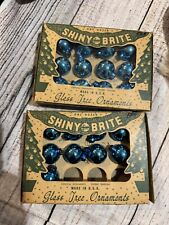 21 enfeites de Natal vintage SHINY BRITE azul miniatura vidro mercúrio 2 caixas comprar usado  Enviando para Brazil