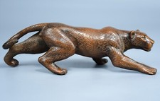 Estátua de madeira de leopardo chita buxo esculpida coleção requintada decoração escultura comprar usado  Enviando para Brazil