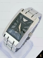 Relógio de quartzo masculino Emporio Armani AR0157 aço inoxidável mostrador preto, usado comprar usado  Enviando para Brazil
