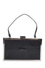 Bolsa de mão Calvin Klein feminina Stingray alça superior embreagem dura preta prata comprar usado  Enviando para Brazil