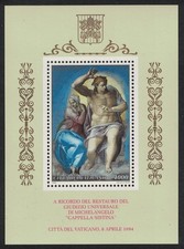 Capela Sistina 'Cristo e Virgem Maria' MS Vaticano 1994 MNH SG#MS1063 comprar usado Capela Sistina 'Cristo e Virgem Maria' MS Vaticano 1994 MNH SG#MS1063 comprar usado  Enviando para Brazil