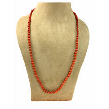 Colar de contas de coral vermelho natural redondo 109 pedras mala 130 ct certificado  comprar usado  Enviando para Brazil