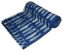 Usado, Colcha de algodão indiana feita à mão estampada em bloco Kantha comprar usado  Enviando para Brazil