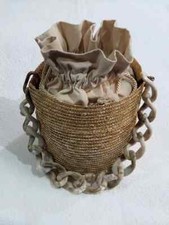 Hermina Athens Bolsa Balde Ráfia Bolsa Cesta Redonda com Bolso Chainlner de Chifre comprar usado  Enviando para Brazil