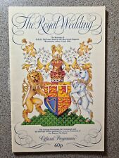 Royal wedding programme for sale  BARROW-UPON-HUMBER