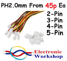 Conector elétrico PH 2,0mm 2 pinos 3, 4, 5 pinos plugue macho fêmea fios vendedor do Reino Unido, usado comprar usado  Enviando para Brazil