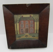 Pintura antiga primitiva emoldurada casa georgiana unhas cortadas à mão  comprar usado  Enviando para Brazil