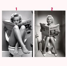 Póster personalizado de Marilyn Monroe sentada en el inodoro segunda mano  Embacar hacia Mexico