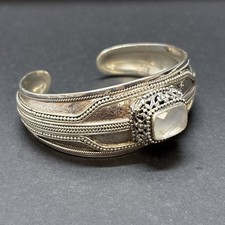 Bracelete Sarda Bali prata esterlina 925 facetado pedra da lua feito à mão comprar usado  Enviando para Brazil