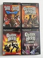 PACOTE USADO Guitar Hero l/ ll/ lll/World Tour/Rock anos 80 (Sony PlayStation 2) comprar usado  Enviando para Brazil